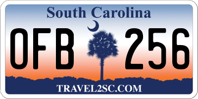 SC license plate OFB256