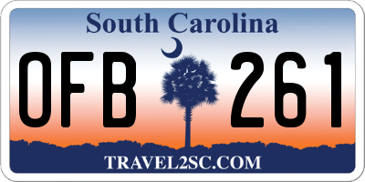 SC license plate OFB261