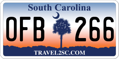 SC license plate OFB266