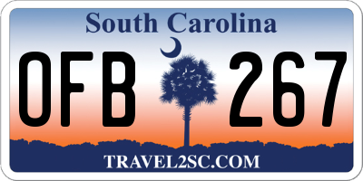 SC license plate OFB267