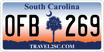 SC license plate OFB269