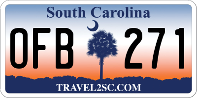 SC license plate OFB271