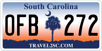 SC license plate OFB272