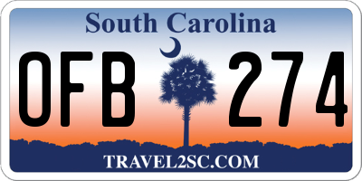 SC license plate OFB274