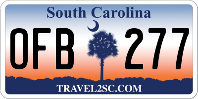 SC license plate OFB277