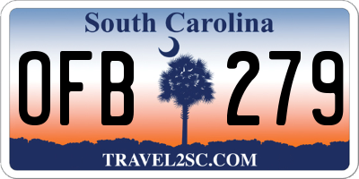 SC license plate OFB279