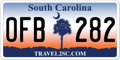 SC license plate OFB282