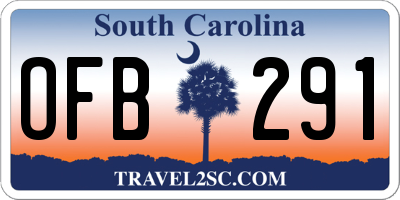 SC license plate OFB291