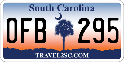 SC license plate OFB295