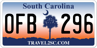 SC license plate OFB296