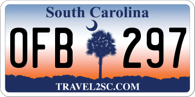SC license plate OFB297