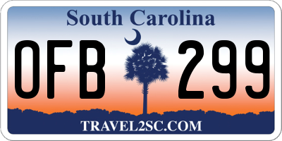 SC license plate OFB299