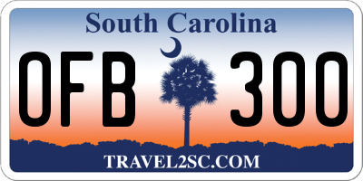 SC license plate OFB300