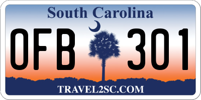 SC license plate OFB301