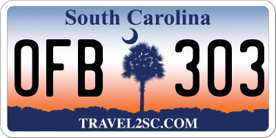 SC license plate OFB303