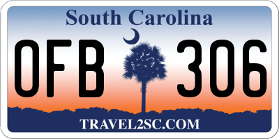 SC license plate OFB306