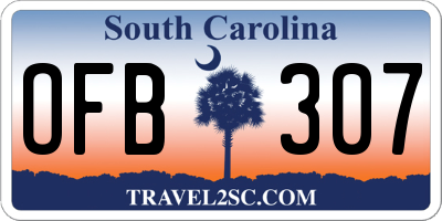 SC license plate OFB307
