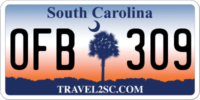 SC license plate OFB309