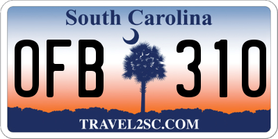 SC license plate OFB310