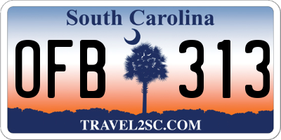 SC license plate OFB313