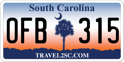 SC license plate OFB315