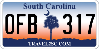 SC license plate OFB317
