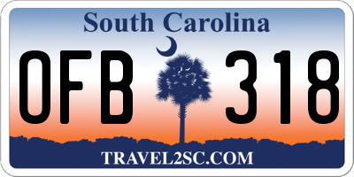 SC license plate OFB318