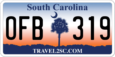 SC license plate OFB319