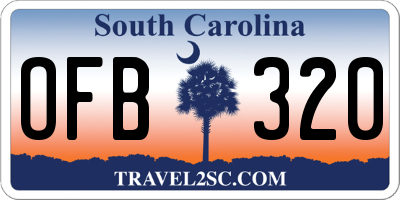 SC license plate OFB320