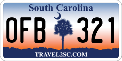 SC license plate OFB321