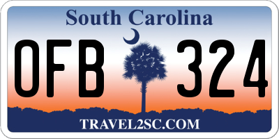 SC license plate OFB324