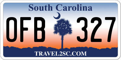 SC license plate OFB327
