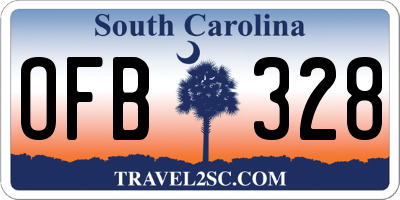 SC license plate OFB328
