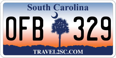 SC license plate OFB329