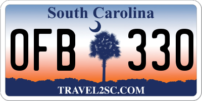SC license plate OFB330