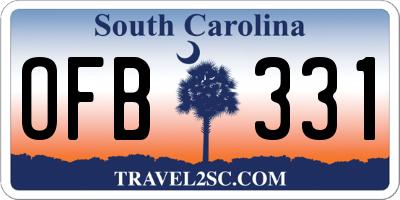 SC license plate OFB331