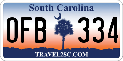 SC license plate OFB334