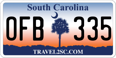 SC license plate OFB335