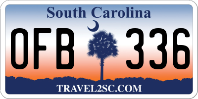 SC license plate OFB336