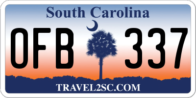 SC license plate OFB337