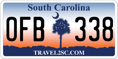SC license plate OFB338