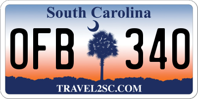 SC license plate OFB340