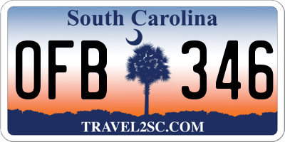 SC license plate OFB346