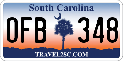 SC license plate OFB348