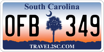 SC license plate OFB349
