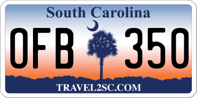 SC license plate OFB350