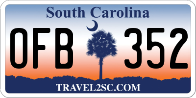 SC license plate OFB352