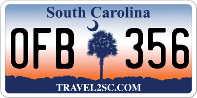 SC license plate OFB356