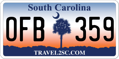 SC license plate OFB359