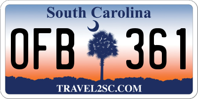SC license plate OFB361